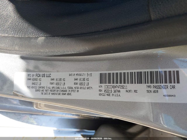 Aukcja sprzedaży 2015 Chrysler 200 Limited, vin: 1C3CCCABXFN729211, numer aukcji: 45074238