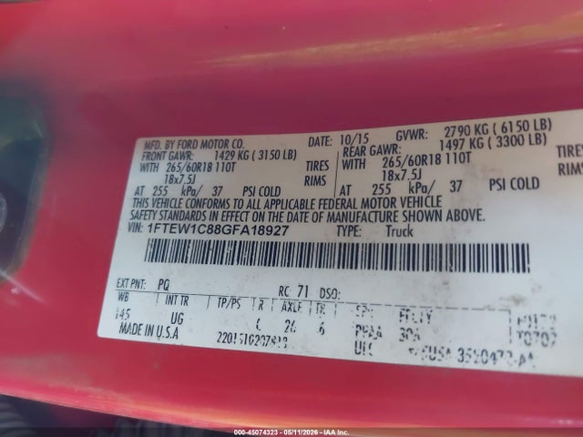 1FTEW1C88GFA18927 Ford F-150 Xlt