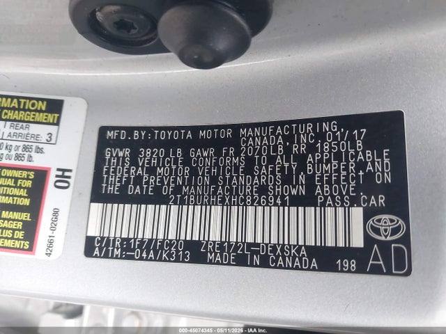 Toyota COROLLA SE 2017 2T1BURHEXHC826941 Image 9
