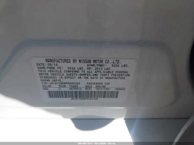 Aukcja sprzedaży 2015 Infiniti Q50 Premium, vin: JN1BV7AR8FM392326, numer aukcji: 45074370