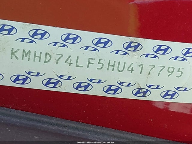 45074499 :رقم المزاد ، KMHD74LF5HU417795 vin ، 2017 Hyundai Elantra Se مزاد بيع