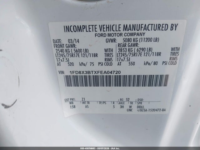 Продажа на аукционе авто 2015 Ford F-350 Xl, vin: 1FD8X3BTXFEA04720, номер лота: 45074653