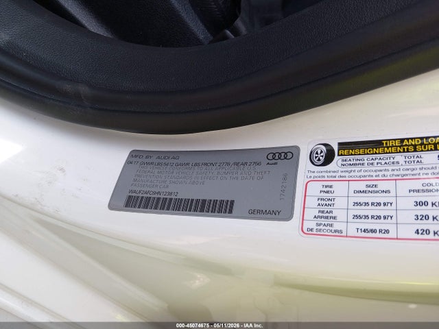 Aukcja sprzedaży 2017 Audi A6 3.0t Premium Plus, vin: WAUF2AFC6HN123812, numer aukcji: 45074675