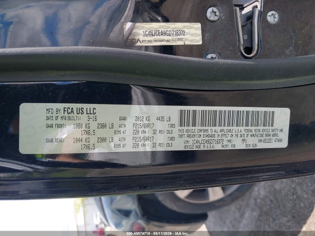 Продаж на аукціоні авто 2016 Jeep Compass High Altitude Edition, vin: 1C4NJCEA9GD716372, номер лоту: 45074718