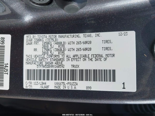 5TFMA5DBXRX160592 Toyota Tundra 1794 Edition