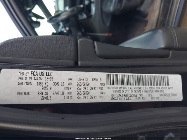Jeep Grand Cherokee Altitude 2015 1C4RJFAG6FC189859 Image 9