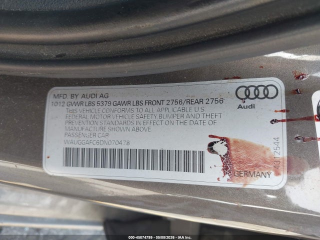 Aukcja sprzedaży 2013 Audi A6 3.0t Premium, vin: WAUGGAFC6DN070478, numer aukcji: 45074799