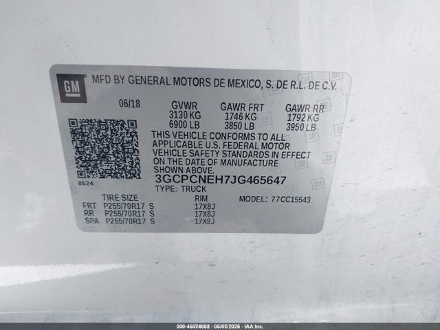 3GCPCNEH7JG465647 Chevrolet Silverado 1500 Wt