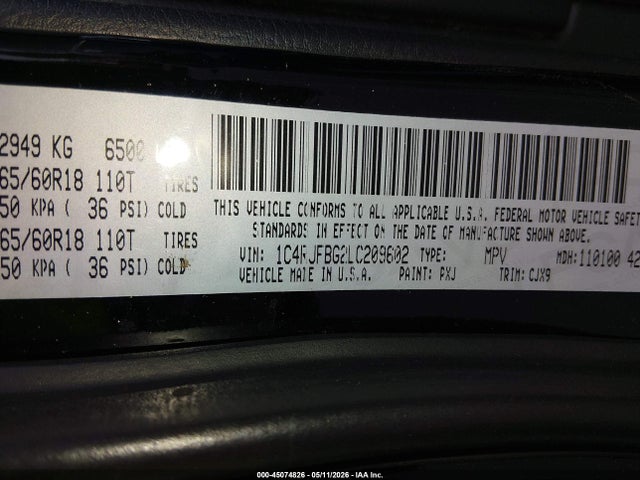Продажа на аукционе авто 2020 Jeep Grand Cherokee Limited 4x4, vin: 1C4RJFBG2LC209602, номер лота: 45074826