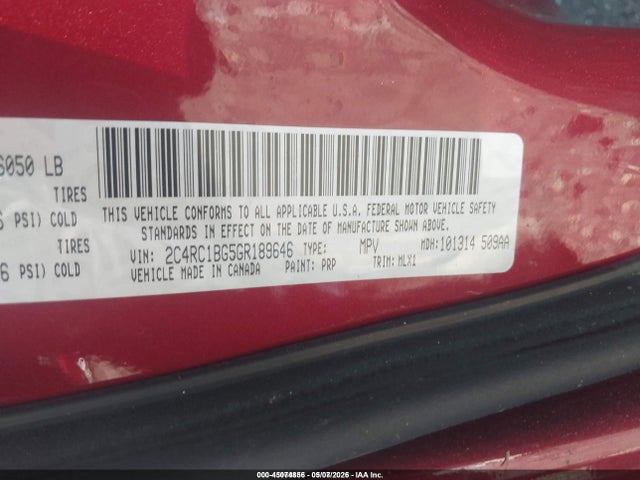 Продаж на аукціоні авто 2016 Chrysler Town & Country Touring, vin: 2C4RC1BG5GR189646, номер лоту: 45074856