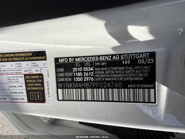45074896 :رقم المزاد ، W1NKM4HB7PF024760 vin ، 2023 Mercedes-benz Glc 300 4matic Suv مزاد بيع