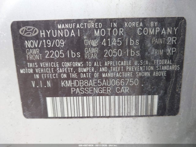 Aukcja sprzedaży 2010 Hyundai Elantra Touring Gls, vin: KMHDB8AE5AU066750, numer aukcji: 45074936