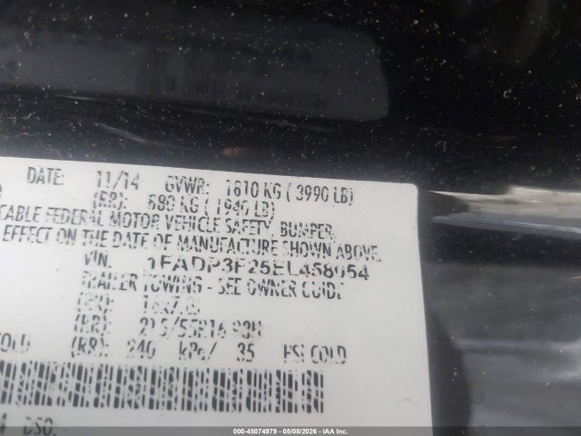 Aukcja sprzedaży 2014 Ford Focus Se, vin: 1FADP3F25EL458054, numer aukcji: 45074979
