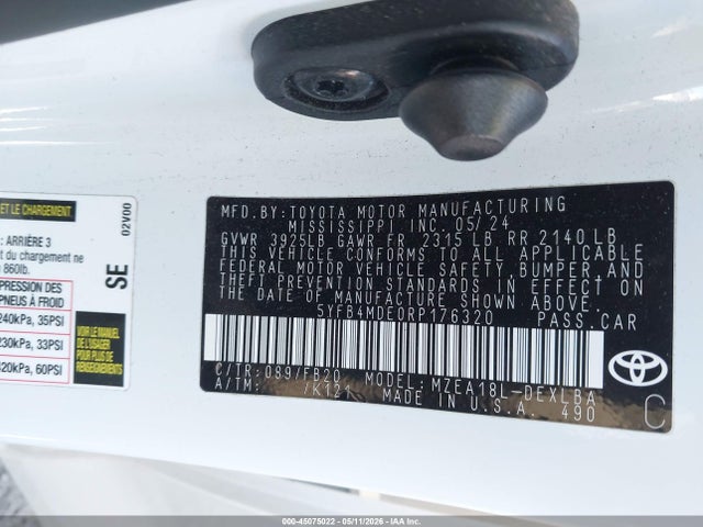 5YFB4MDE0RP176320 Toyota COROLLA LE