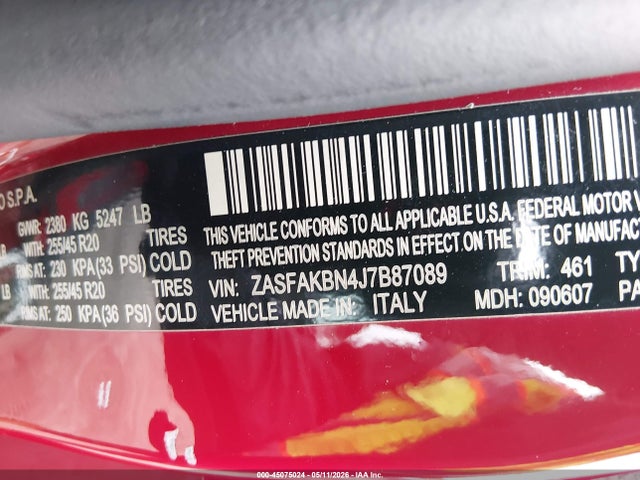 Aukcja sprzedaży 2018 Alfa Romeo Stelvio Ti Awd, vin: ZASFAKBN4J7B87089, numer aukcji: 45075024