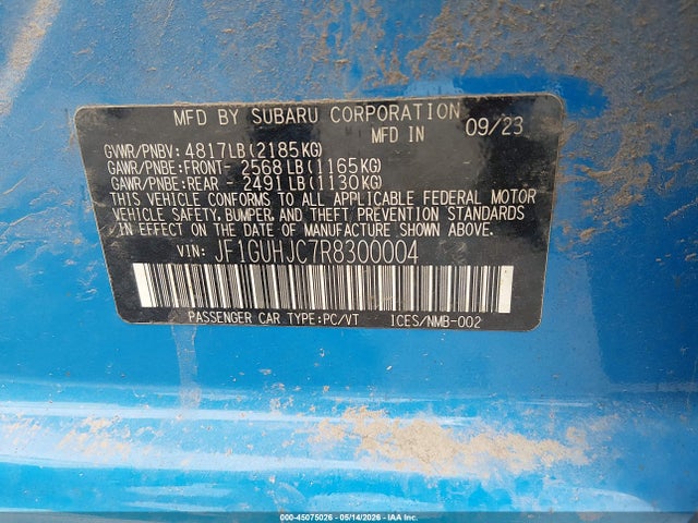 Aukcja sprzedaży 2024 Subaru Impreza Rs 5-door, vin: JF1GUHJC7R8300004, numer aukcji: 45075026