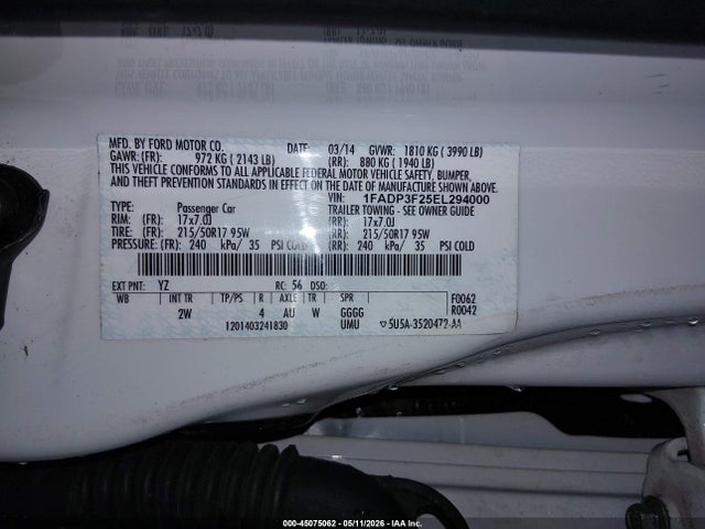 1FADP3F25EL294000 Ford FOCUS SE