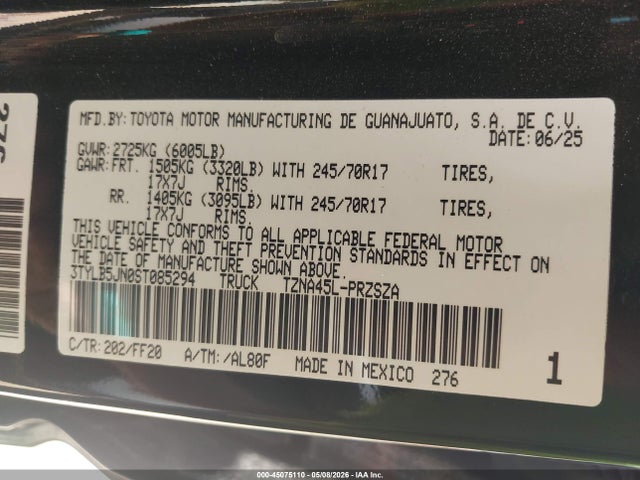 Toyota Tacoma Sr5 2025 3TYLB5JN0ST085294 Image 9