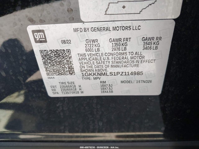 Продаж на аукціоні авто 2023 Gmc Acadia Fwd Slt, vin: 1GKKNMLS1PZ114985, номер лоту: 45075230