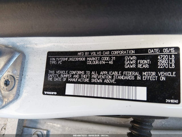 Volvo S60 T5 Drive-e 2016 YV126MFJXG2391908 Image 9