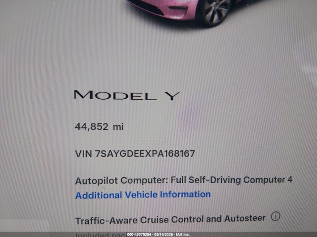 Продажа на аукционе авто 2023 Tesla Model Y Awd/long Range Dual Motor All-wheel Drive, vin: 7SAYGDEEXPA168167, номер лота: 45075294