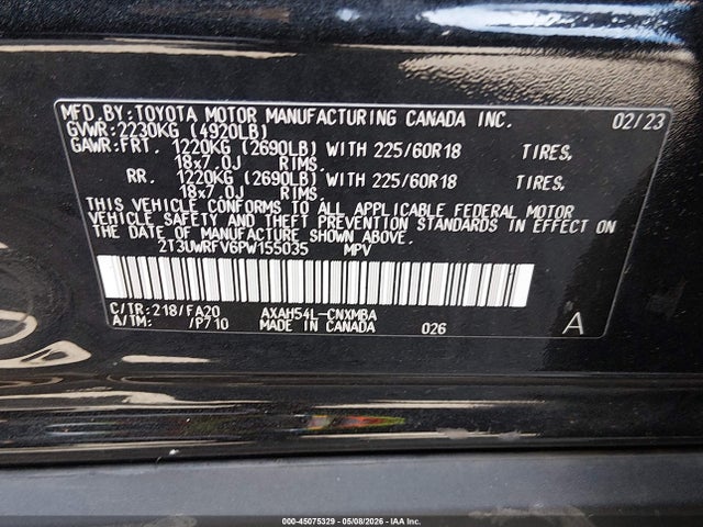 2T3UWRFV6PW155035 Toyota Rav4 Hybrid Woodland Edition