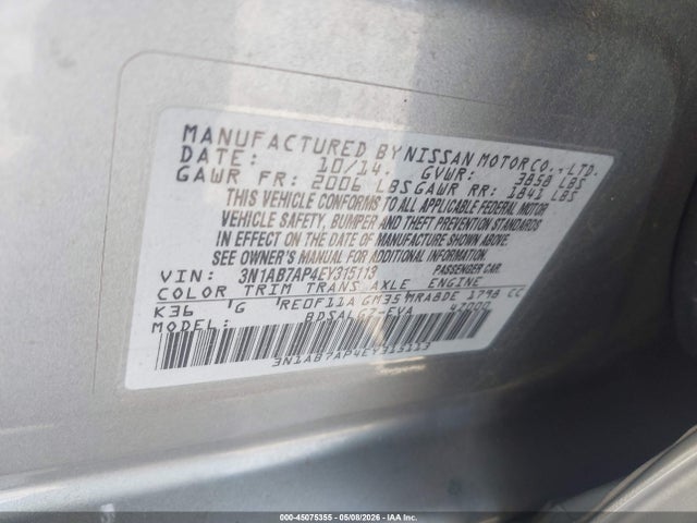 Nissan SENTRA SL 2014 3N1AB7AP4EY315113 Image 9