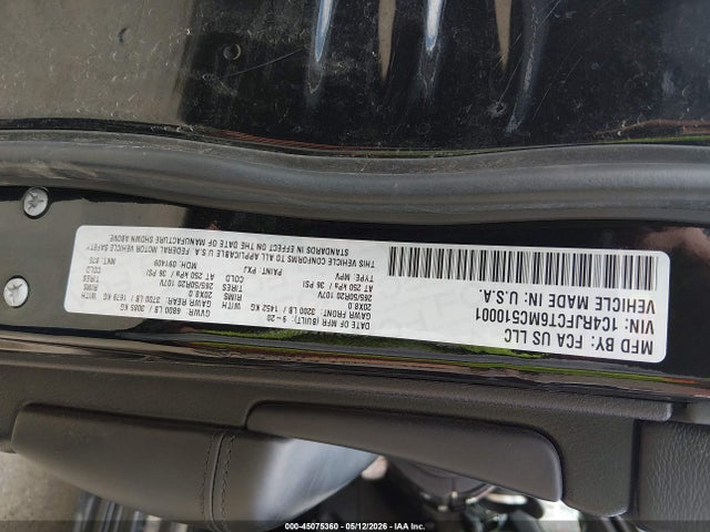 Продаж на аукціоні авто 2021 Jeep Grand Cherokee High Altitude 4x4, vin: 1C4RJFCT6MC510001, номер лоту: 45075360