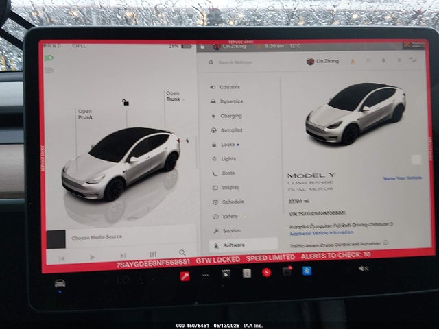 2022 Tesla Model Y Long Range Dual Motor All-wheel Drive მანქანა იყიდება აუქციონზე, vin: 7SAYGDEE8NF568681, აუქციონის ნომერი: 45075451