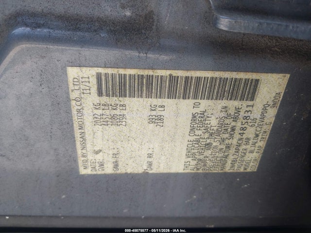 Aukcja sprzedaży 2012 Nissan Altima 3.5 Sr, vin: 1N4BL2AP4CN485831, numer aukcji: 45075577