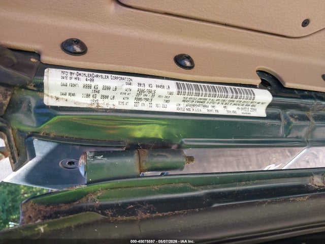 45075597 :رقم المزاد ، 1J4FA29P5YP778844 vin ، 2000 Jeep Wrangler Se مزاد بيع