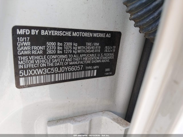 Aukcja sprzedaży 2018 Bmw X4 Xdrive28i, vin: 5UXXW3C59J0Y66057, numer aukcji: 45075604