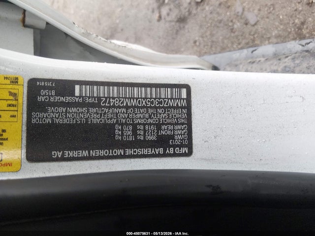 45075631 :رقم المزاد ، WMWZC3C5XDWM28472 vin ، 2013 Mini Countryman Cooper S مزاد بيع