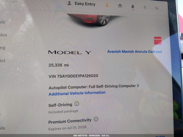 Продажа на аукционе авто 2023 Tesla Model Y Awd/long Range Dual Motor All-wheel Drive, vin: 7SAYGDEE1PA126020, номер лота: 45075748