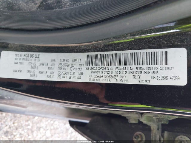1C6RREFT7KN684697 RAM 1500 Big Horn/lone Star 4x2 5&#039;7 Box