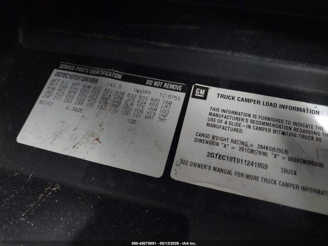 Aukcja sprzedaży 2001 Gmc Sierra 1500 Sle, vin: 2GTEC19T011241059, numer aukcji: 45075891