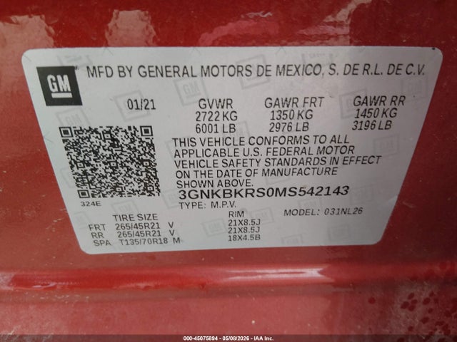 Chevrolet Blazer Awd Rs 2021 3GNKBKRS0MS542143 Image 9