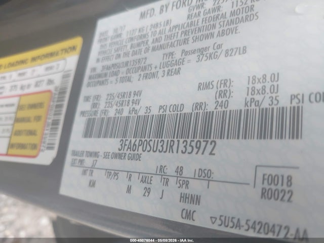 Ford Fusion Energi Titanium 2018 3FA6P0SU3JR135972 Image 9