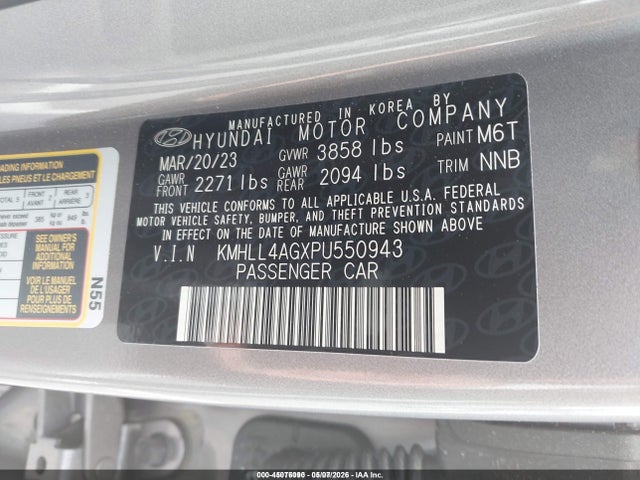 KMHLL4AGXPU550943 Hyundai ELANTRA SE