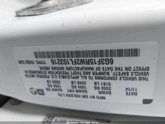 Chevrolet SS 2015 6G3F15RW2FL103216 Image 9