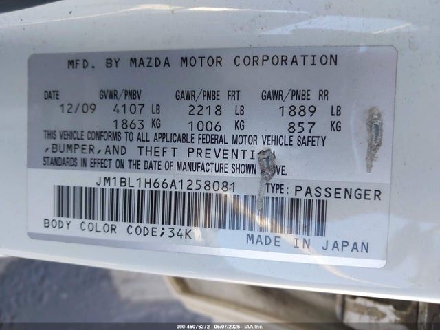 Aukcja sprzedaży 2010 Mazda Mazda3 S Grand Touring, vin: JM1BL1H66A1258081, numer aukcji: 45076272