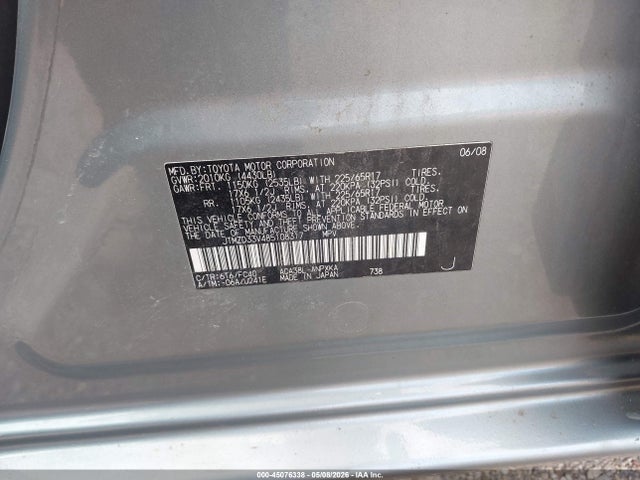 45076338 :رقم المزاد ، JTMZD33V485108317 vin ، 2008 Toyota Rav4 مزاد بيع