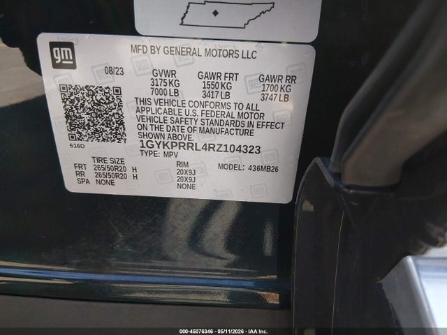 2024 Cadillac Lyriq Luxury W/1sd მანქანა იყიდება აუქციონზე, vin: 1GYKPRRL4RZ104323, აუქციონის ნომერი: 45076346