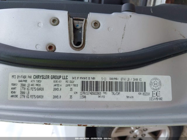 2011 Ram Ram 1500 Sport მანქანა იყიდება აუქციონზე, vin: 1D7RV1GT4BS622869, აუქციონის ნომერი: 45076364