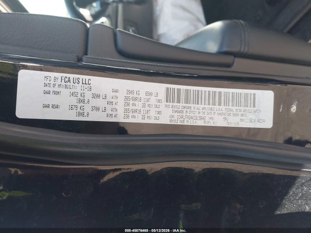 45076468 :رقم المزاد ، 1C4RJFAG4KC619642 vin ، 2019 Jeep Grand Cherokee Laredo E 4x4 مزاد بيع