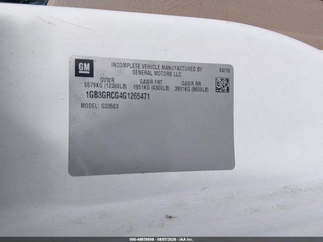 1GB3GRCG4G1265471 Chevrolet Express Cutaway 3500