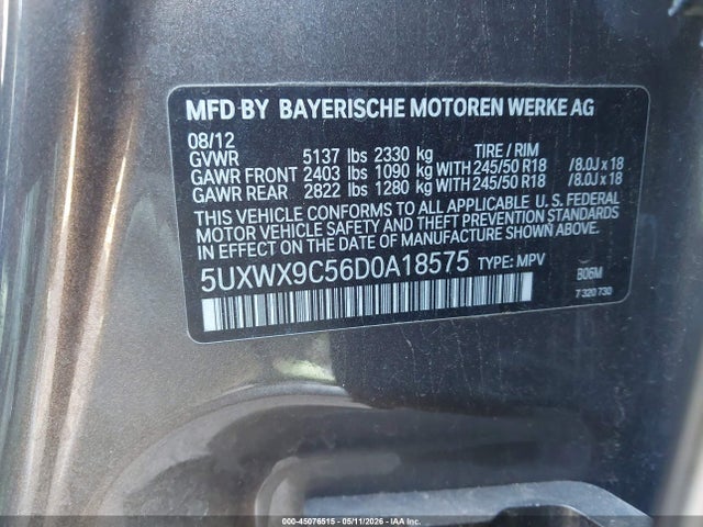 Продажа на аукционе авто 2013 Bmw X3 Xdrive28i, vin: 5UXWX9C56D0A18575, номер лота: 45076515