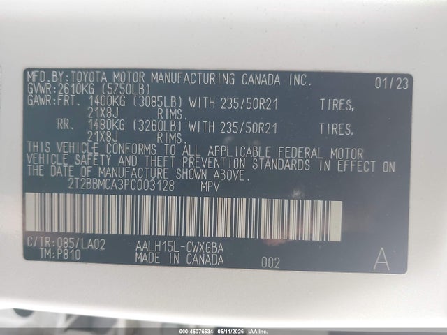 Продаж на аукціоні авто 2023 Lexus Rx 350h Luxury, vin: 2T2BBMCA3PC003128, номер лоту: 45076534