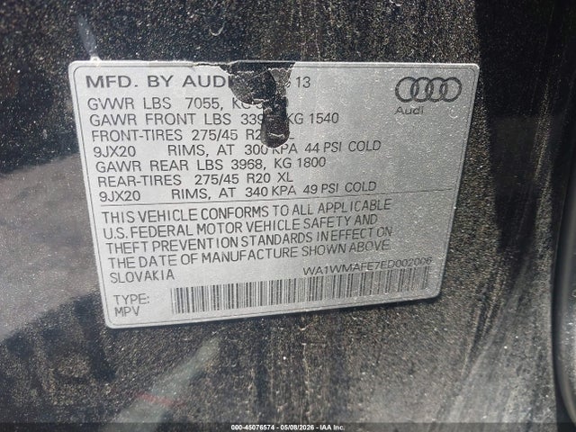 Aukcja sprzedaży 2014 Audi Q7 3.0 Tdi Premium, vin: WA1WMAFE7ED002006, numer aukcji: 45076574