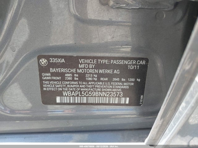 Продаж на аукціоні авто 2011 Bmw 335i Xdrive, vin: WBAPL5G59BNN23573, номер лоту: 45076586
